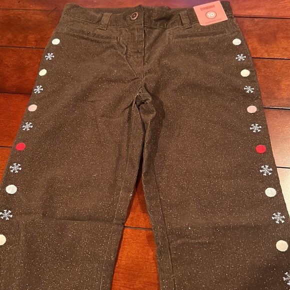 NWT Gymboree Winter Snowflake brown corduroy sparkle snowflake dot Pants Size 10 - Picture 6 of 15